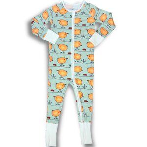 NWOT Bamboo Toddler Spring Chick Ladybug Print Convertible Zippered Sleeper 2T